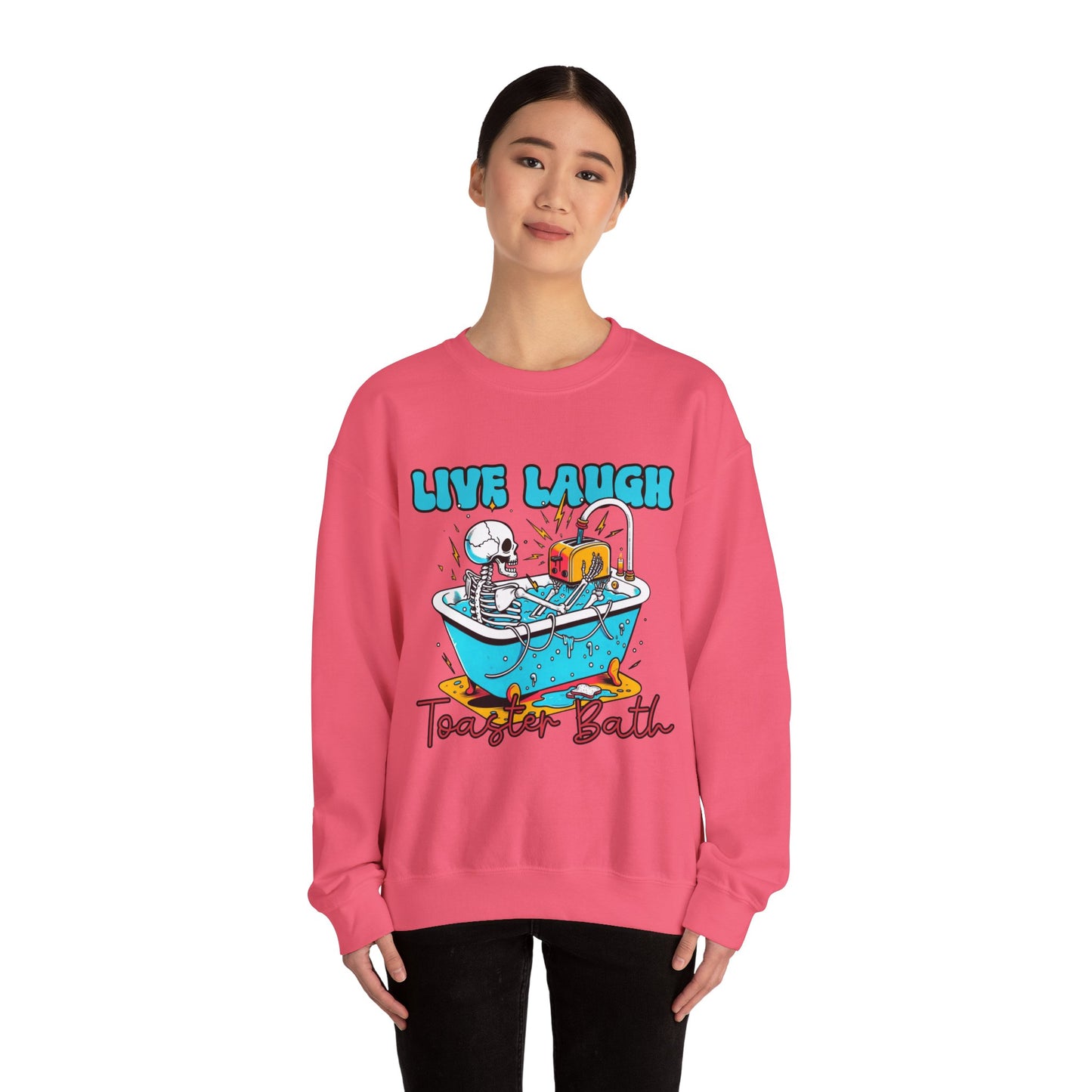 Crewneck Sweatshirt | Live Laugh Toaster Bath