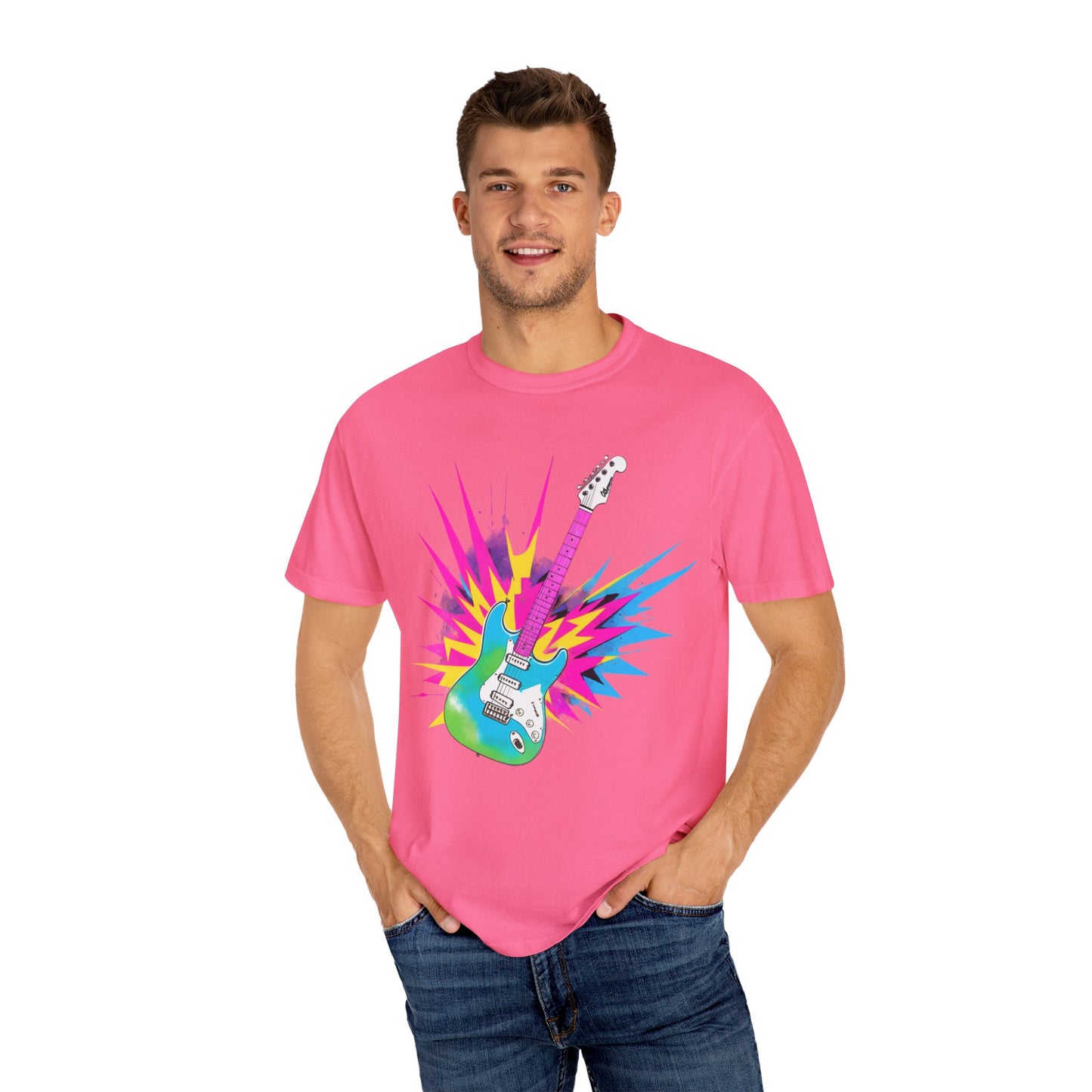 Cotton T-Shirt | Neon Guitar