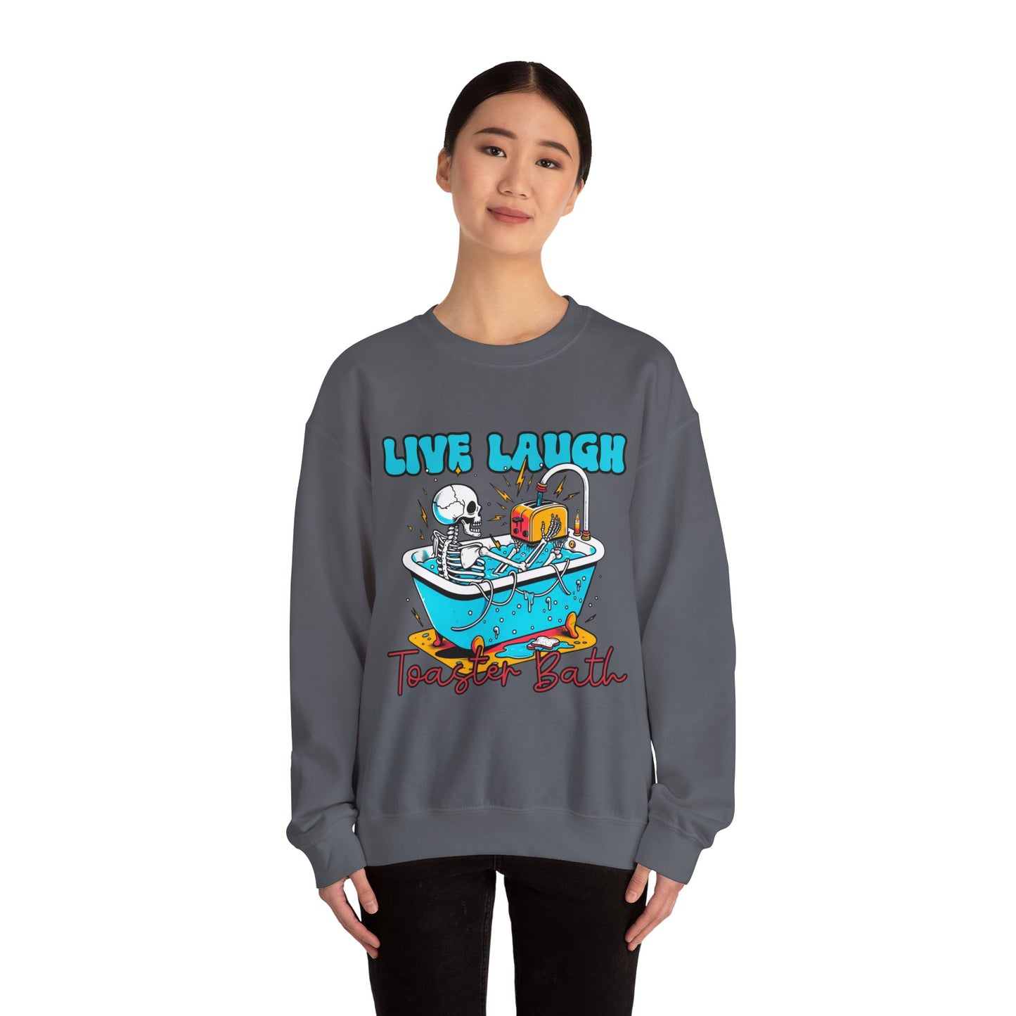 Crewneck Sweatshirt | Live Laugh Toaster Bath