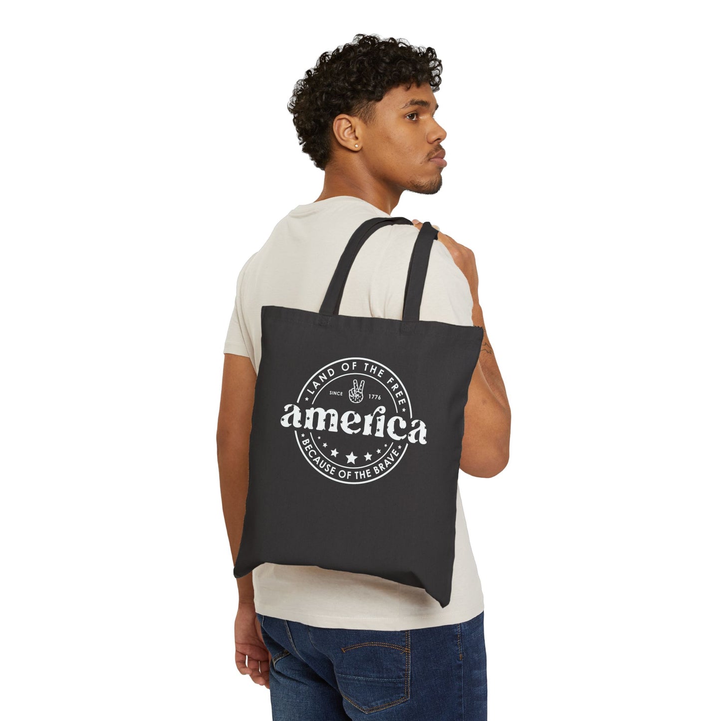 Cotton Canvas Tote Bag | Land of the Free
