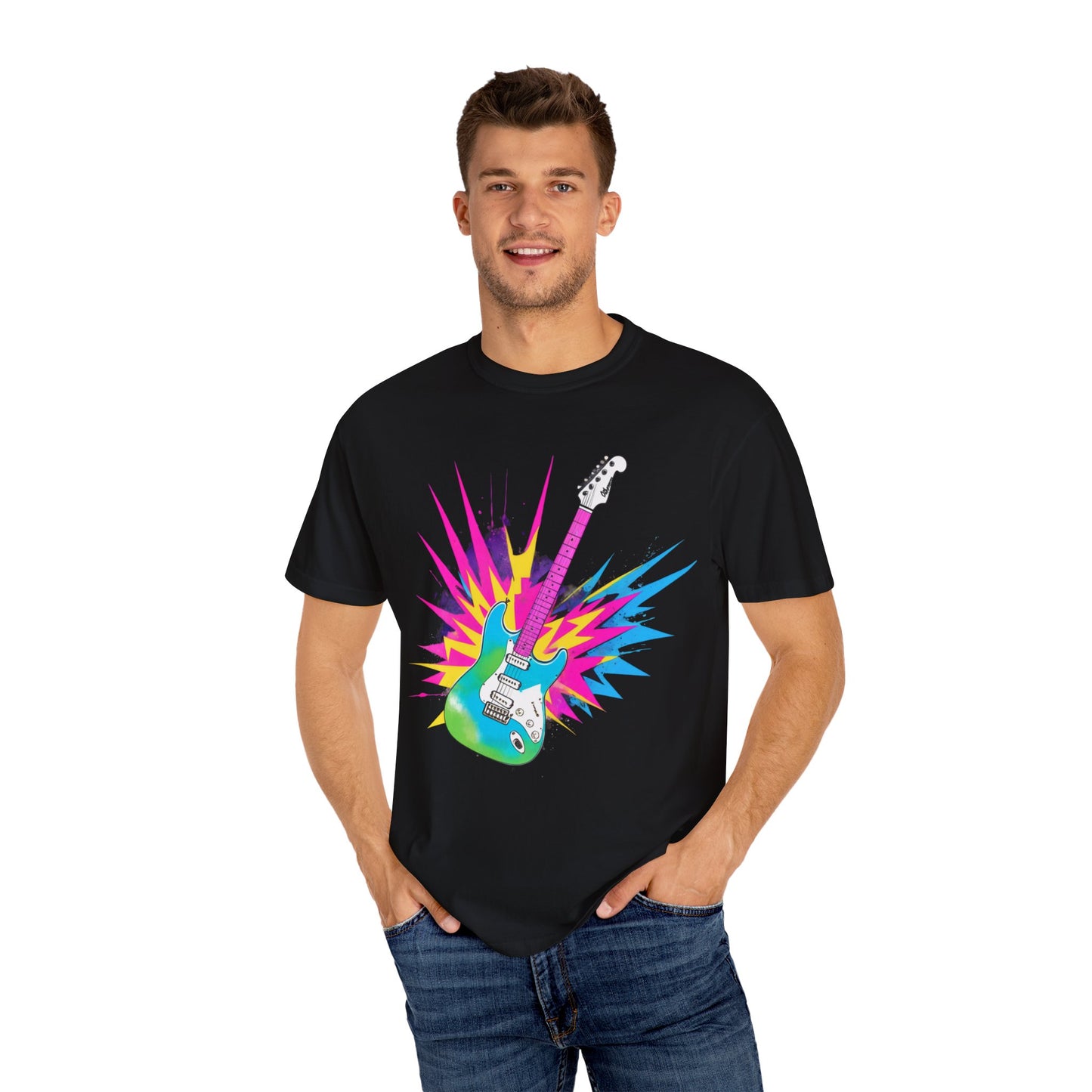 Cotton T-Shirt | Neon Guitar