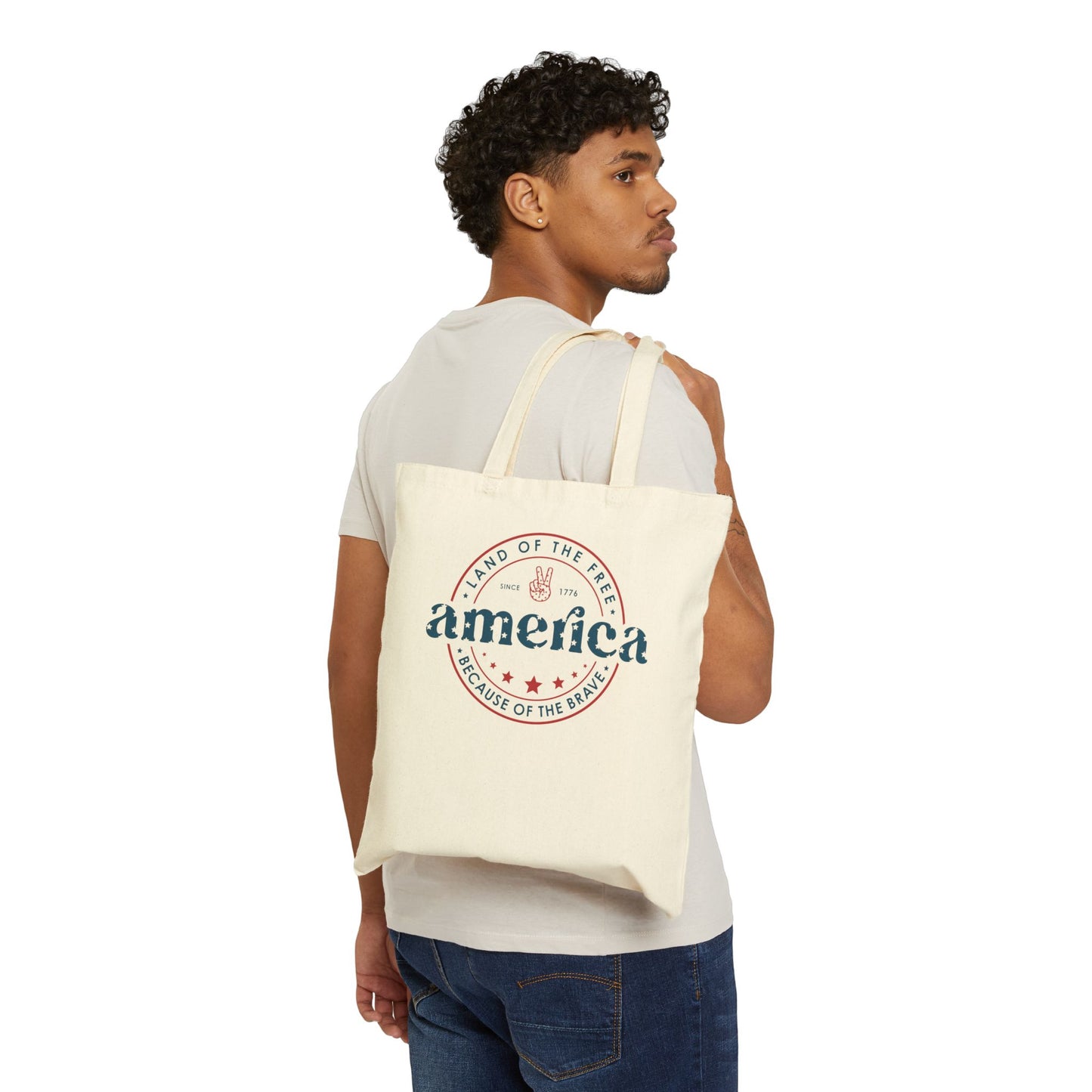 Cotton Canvas Tote Bag | Land of the Free