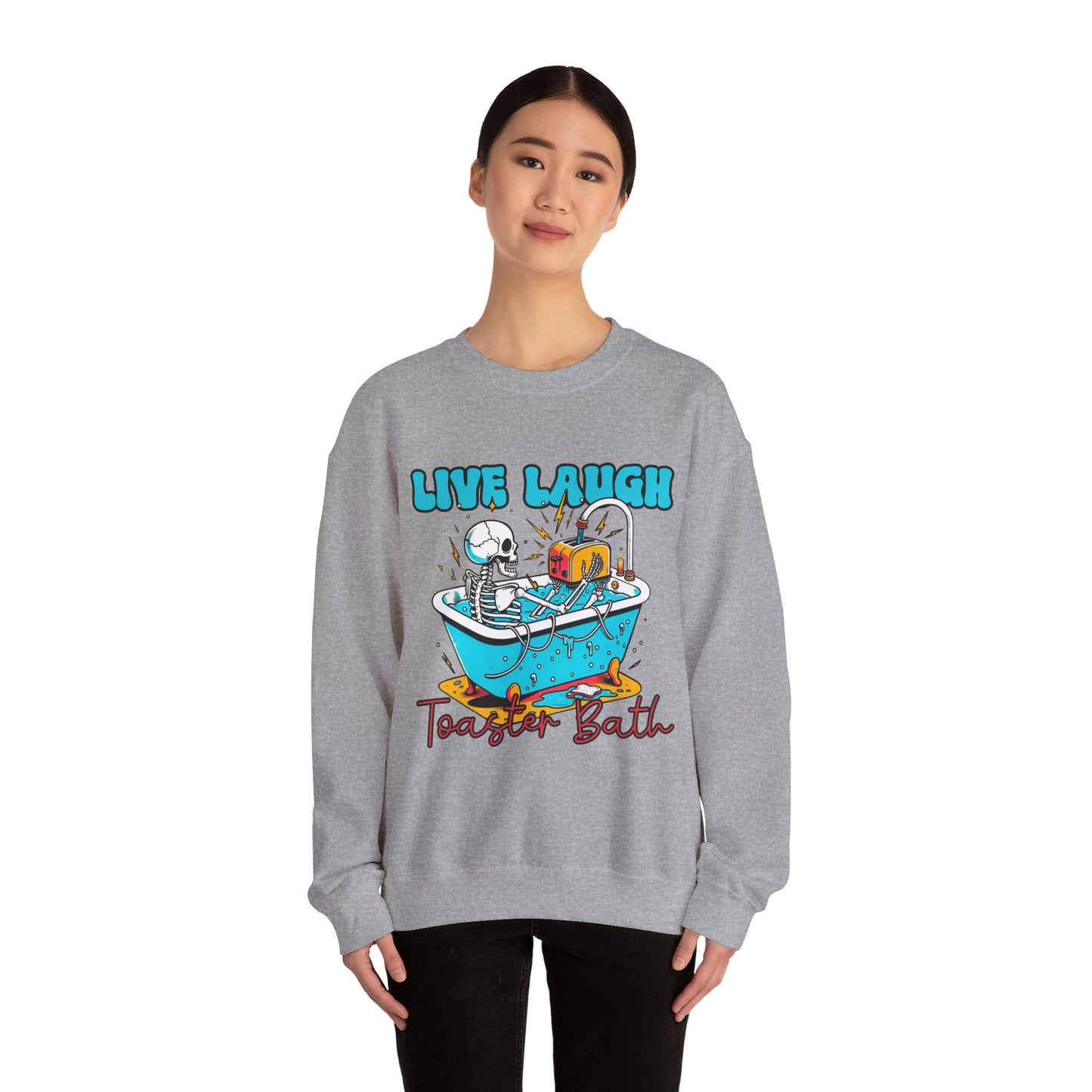 Crewneck Sweatshirt | Live Laugh Toaster Bath