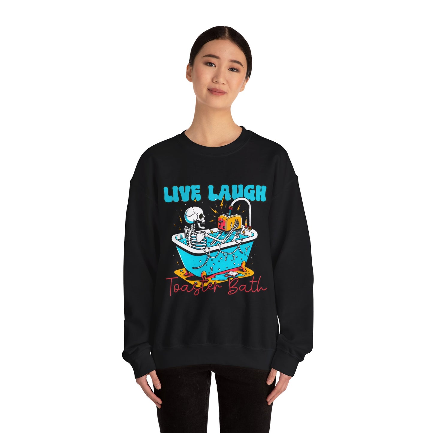 Crewneck Sweatshirt | Live Laugh Toaster Bath