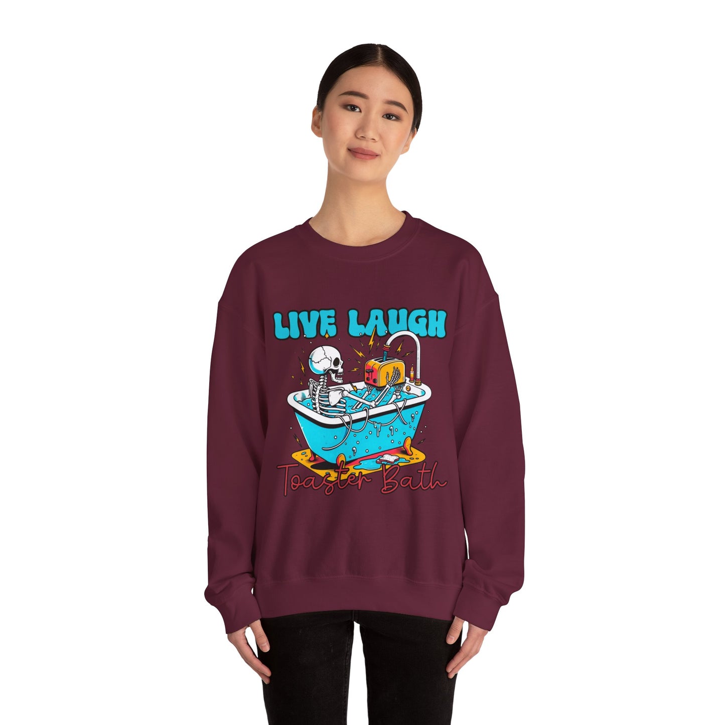 Crewneck Sweatshirt | Live Laugh Toaster Bath