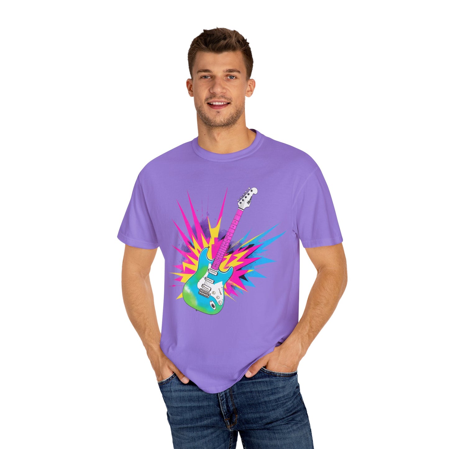 Cotton T-Shirt | Neon Guitar