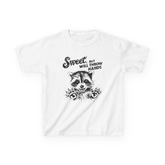 Kids Cotton T-Shirt | Sweet but will Throw Hands