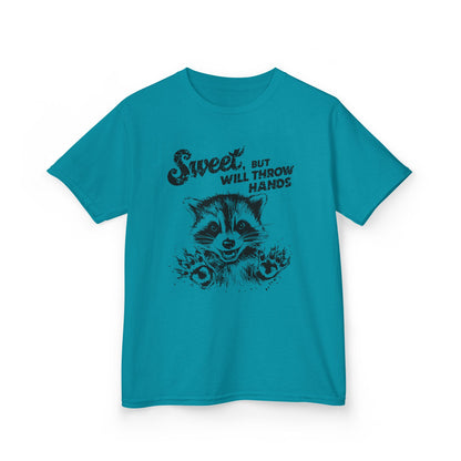 Kids Cotton T-Shirt | Sweet but will Throw Hands