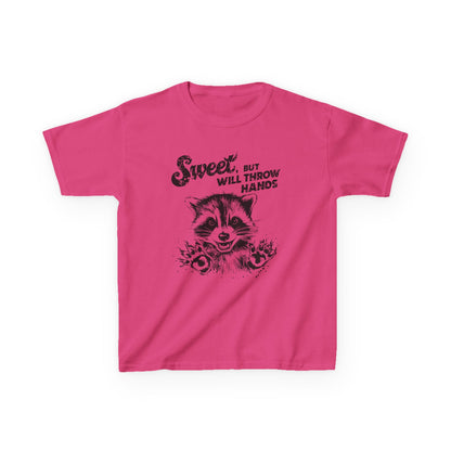 Kids Cotton T-Shirt | Sweet but will Throw Hands