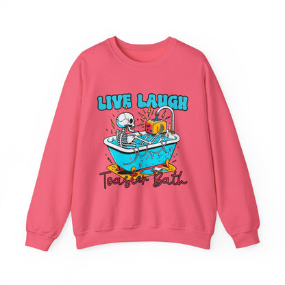 Crewneck Sweatshirt | Live Laugh Toaster Bath