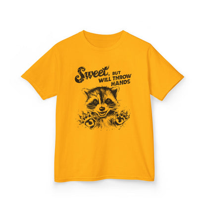 Kids Cotton T-Shirt | Sweet but will Throw Hands