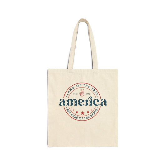 Cotton Canvas Tote Bag | Land of the Free