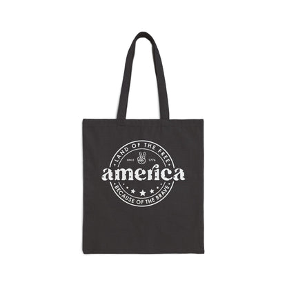 Cotton Canvas Tote Bag | Land of the Free