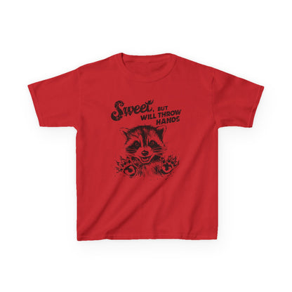 Kids Cotton T-Shirt | Sweet but will Throw Hands
