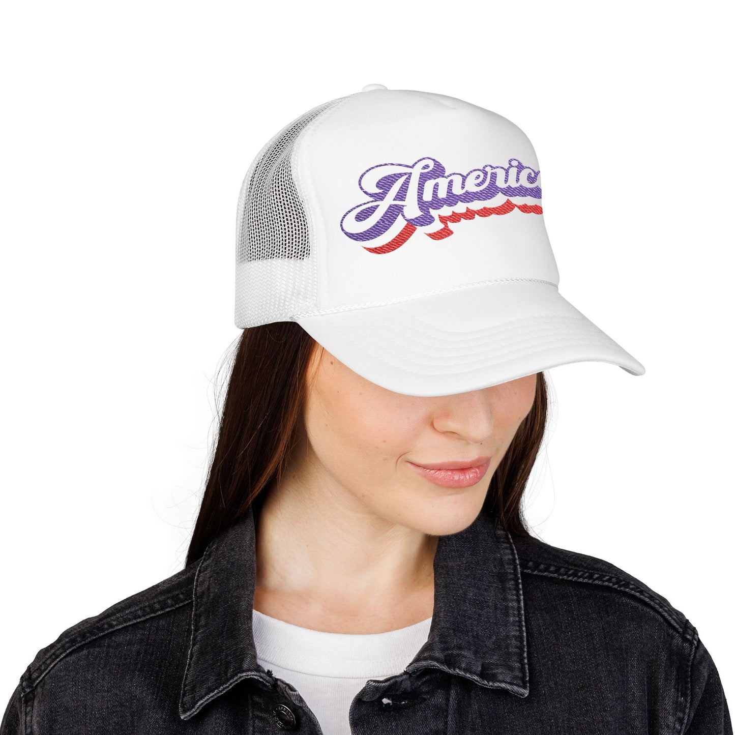 Embroidered Foam Trucker Hat | America