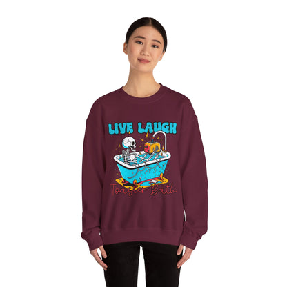 Crewneck Sweatshirt | Live Laugh Toaster Bath